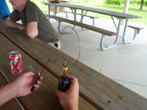 Eric showing off his antenna for foxhunting