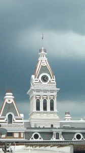 Watch tower downtown Pontiac from Operators area view